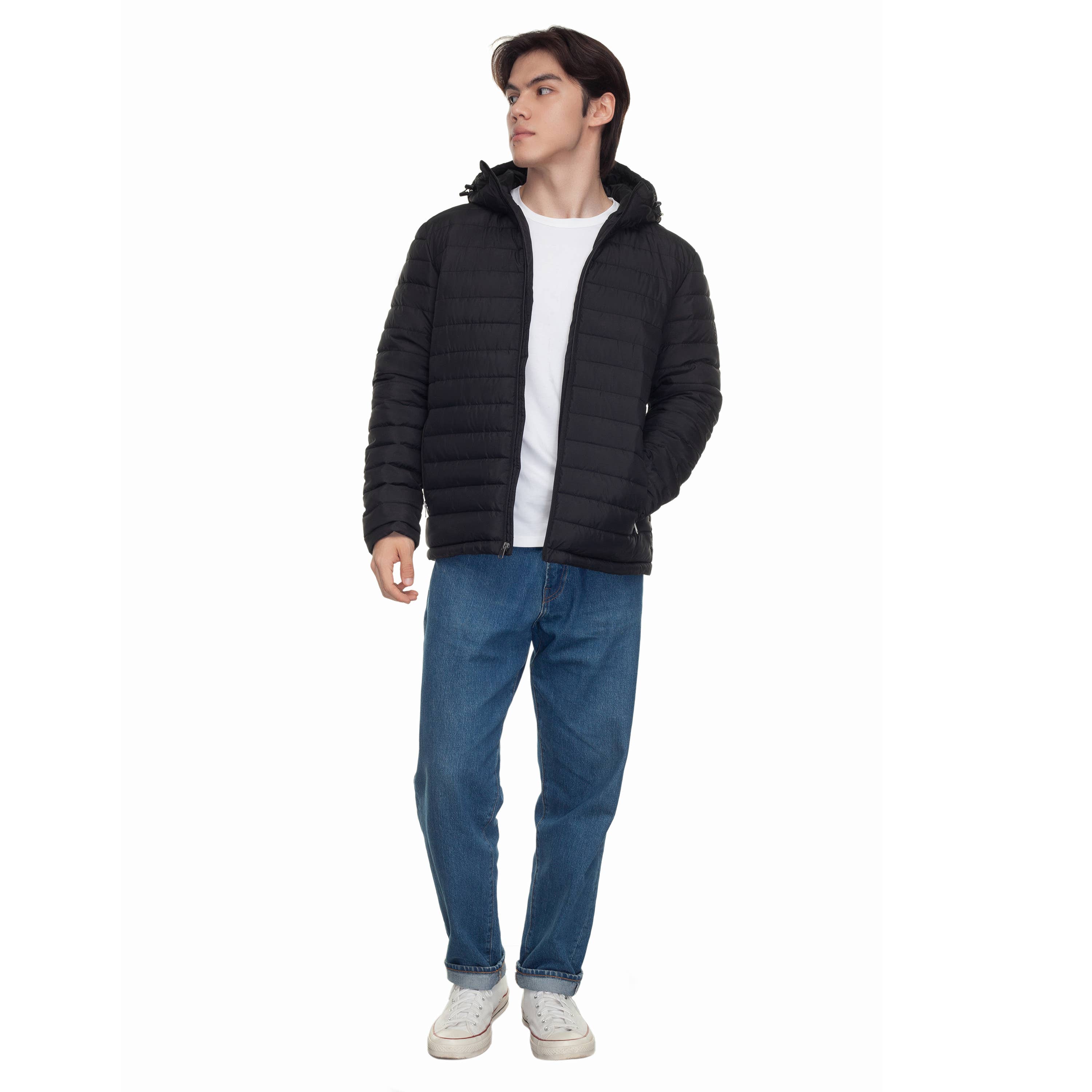 Rokka & Rolla - Wholesale Puffer Jacket - Men's - Men's Midweight Puffer Jacket Hooded Coat2