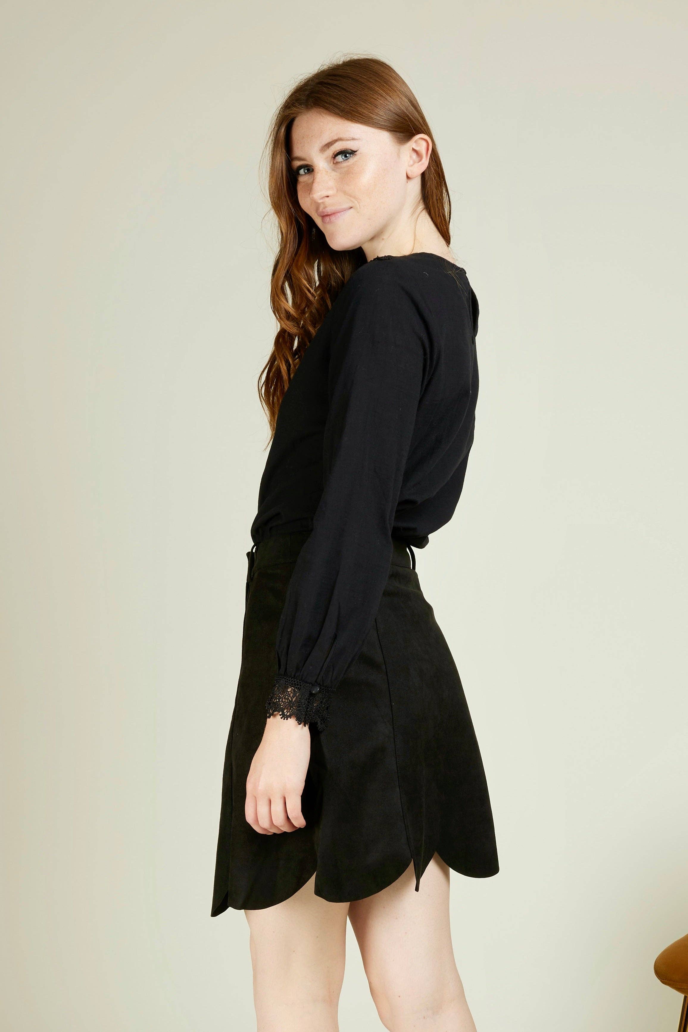 Andy & Lucy - Vente Jupe – femme - JOHAN - Jupe courte en suedine coupe tulipe14