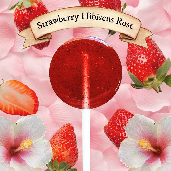 Virgo Moon - Wholesale Lollipop - Plants & Planets Lollipops - Strawberry Hibiscus Rose1