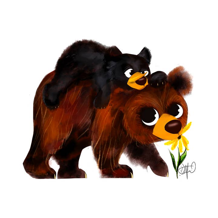 Tirage artistique « C'est toi et moi » (ours) pour la vente par Dafri Studios