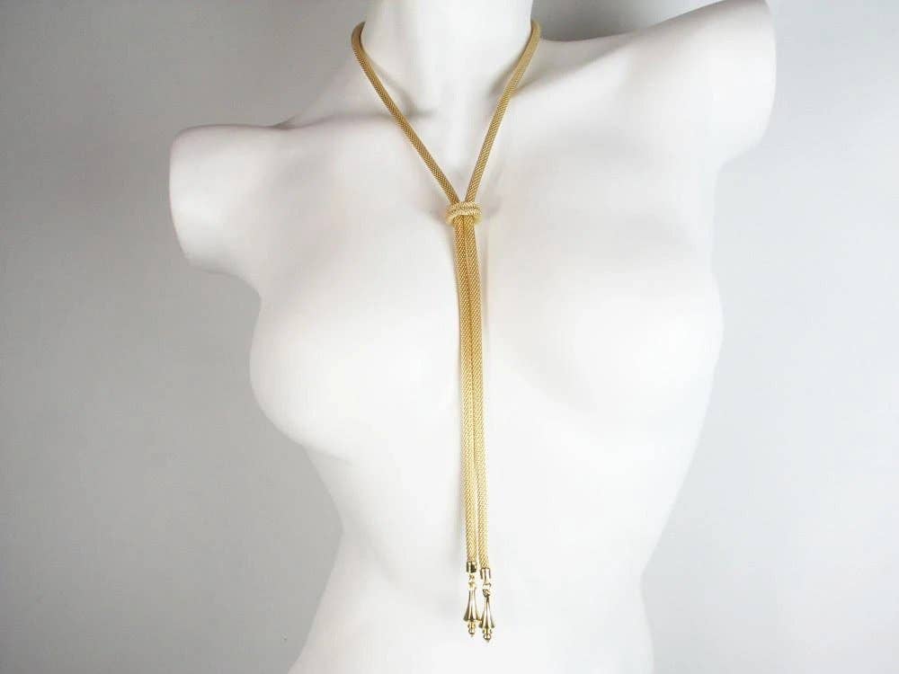 Erica Zap Designs - Wholesale Y-Neck/Lariat Necklace - Simple Mesh Bolo Necklace0