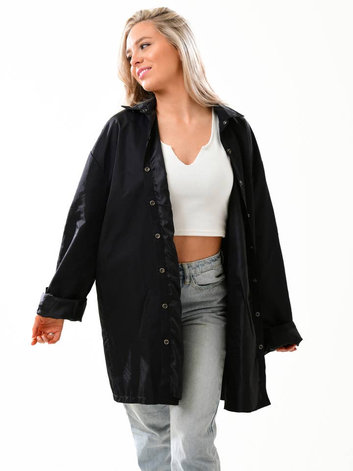 Giacca antivento nera RA per la vendita all'ingrosso da parte di Roaring Angel