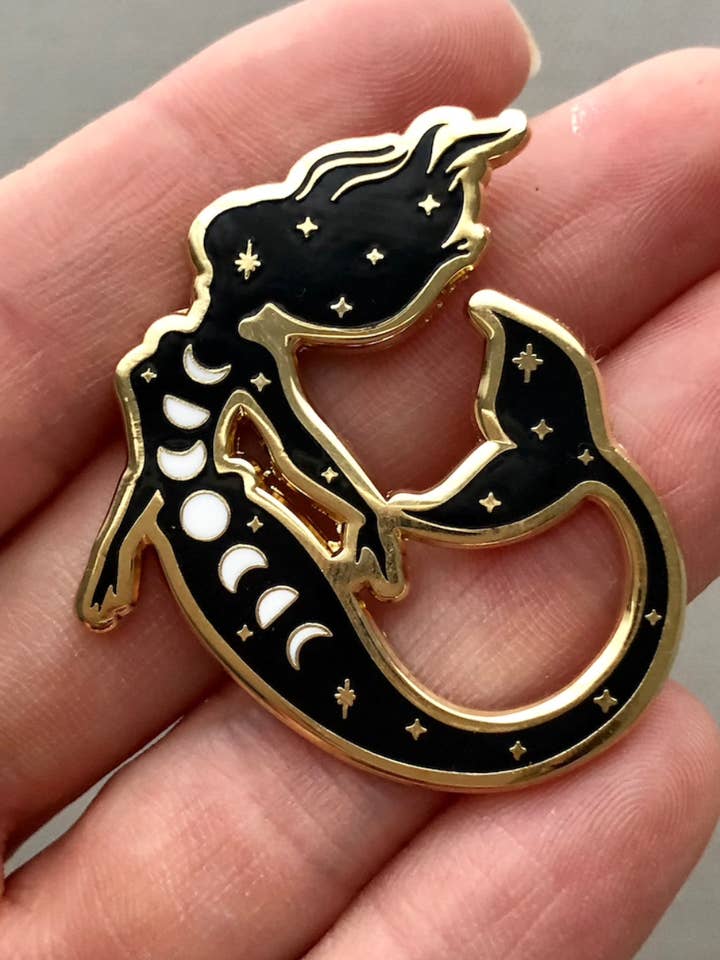Cosmic Mermaid Enamel Pin for wholesale by Wishcraft Goods