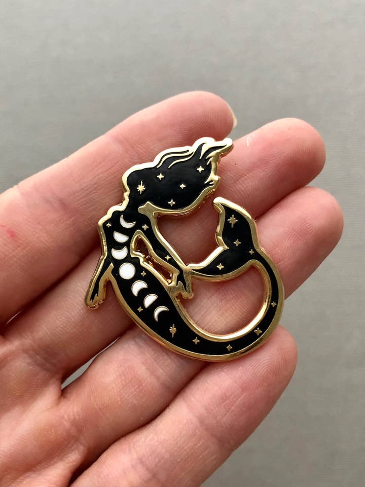 Cosmic Mermaid Enamel Pin for wholesale by Wishcraft Goods