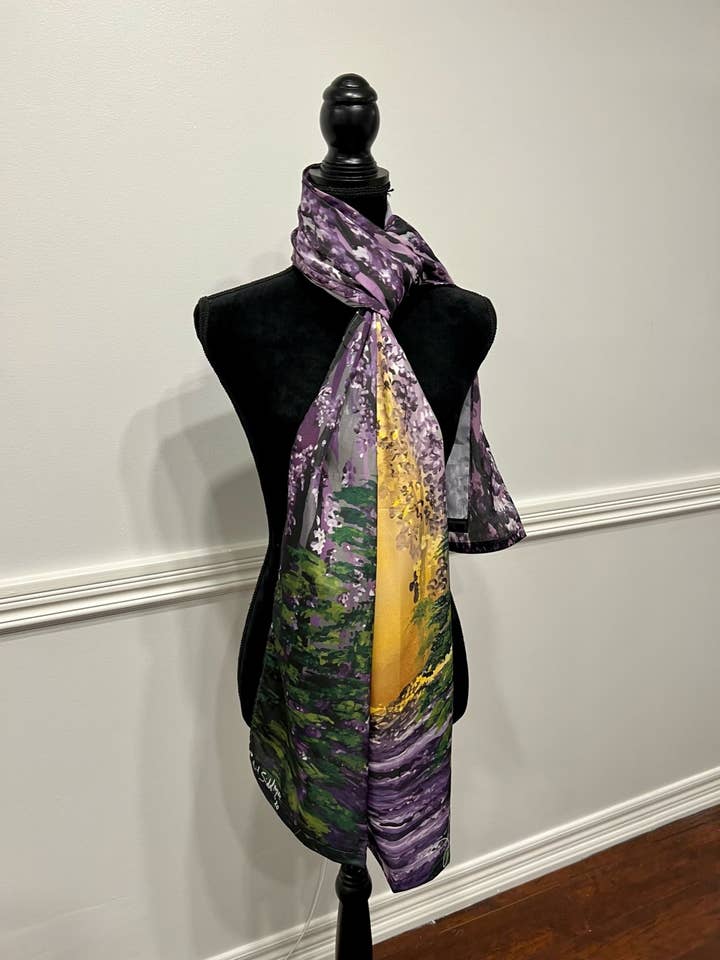 A New Beginning100% Polyester (Shamoze Silk /Art Silk) Scarf for wholesale by Toronto Art Gallery