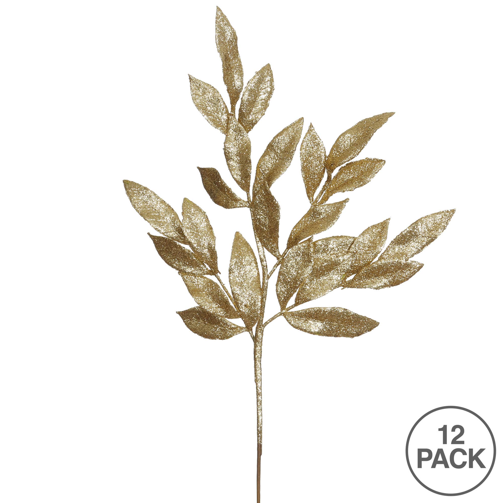 Vickerman 22" Gold Glit BayLeaf Spray 12/Bg for wholesale on Faire2