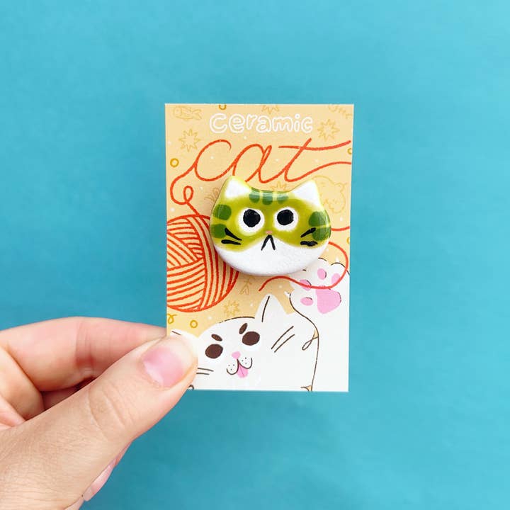 Mimo - Wholesale Lapel Pin/Button - Cat Ceramic Pin Badge 7