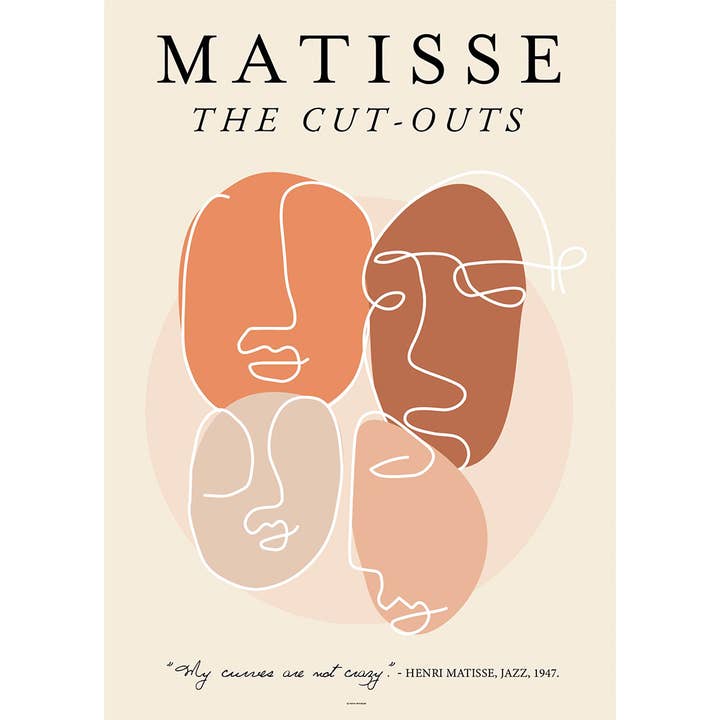 Impression artistique Matisse Face Cutouts pour la vente par Paper Provision