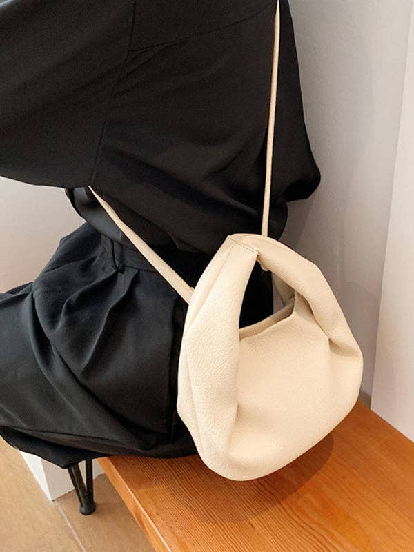 Sheer Trend - Wholesale Crossbody Bag - Women's - Adjustable Pleated Pockets Solid Color Crossbody Handbags2