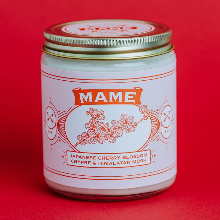 Japanese Cherry Blossom, Chypre, Himalayan Musk 8oz for wholesale by MAME Soy Candles