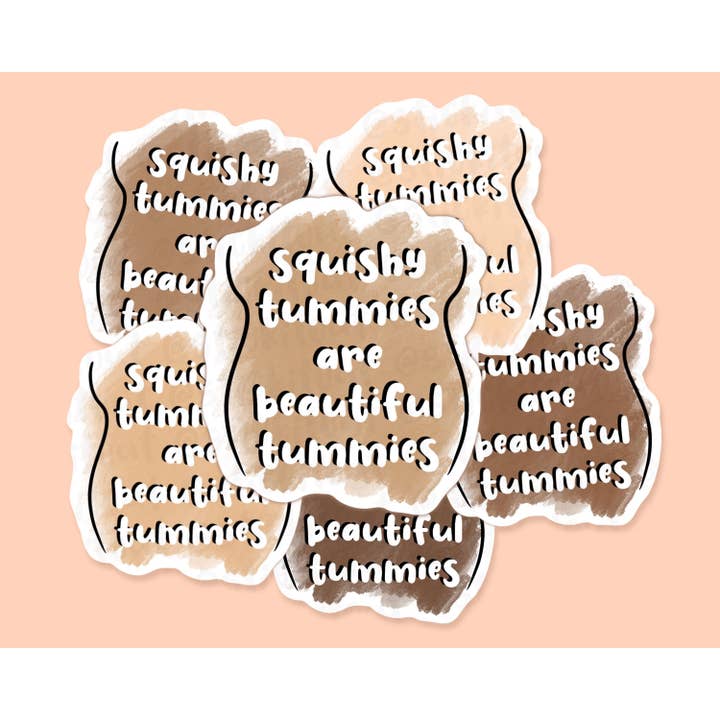 'Squishy maver er smukke tummier' Vinyl klistermærke for engroshandel hos Stick It Out