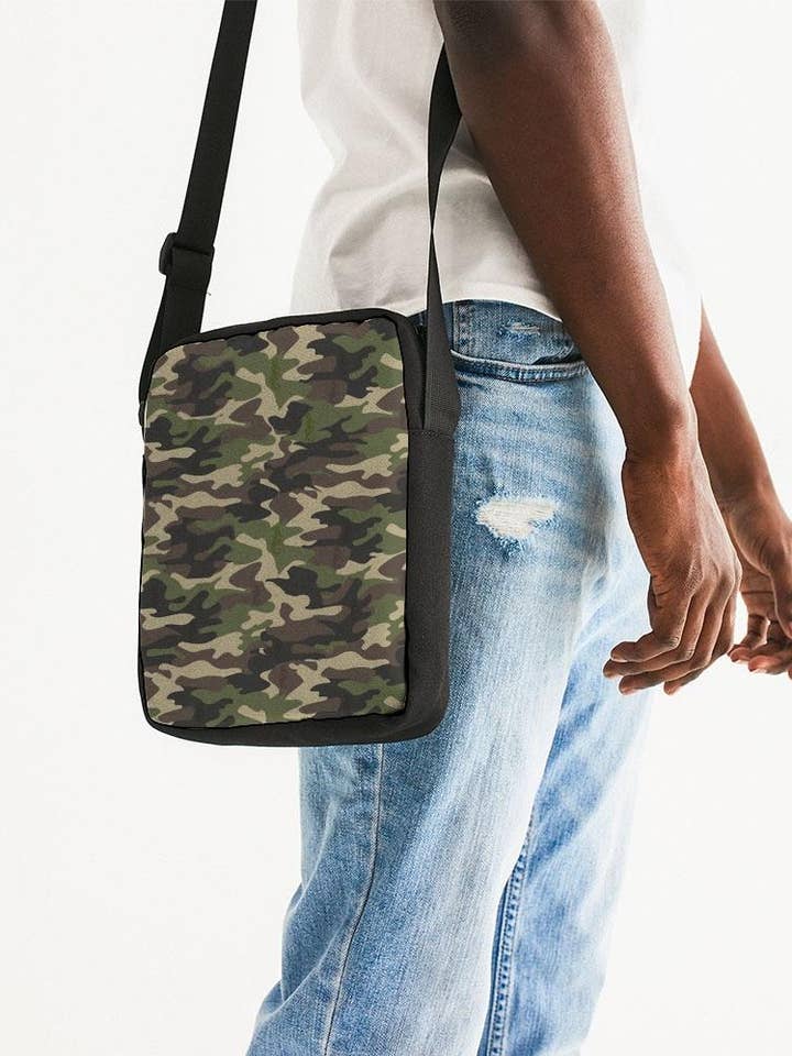 Camo Messenger Pouch for wholesale by Dwayne Elliott Collection