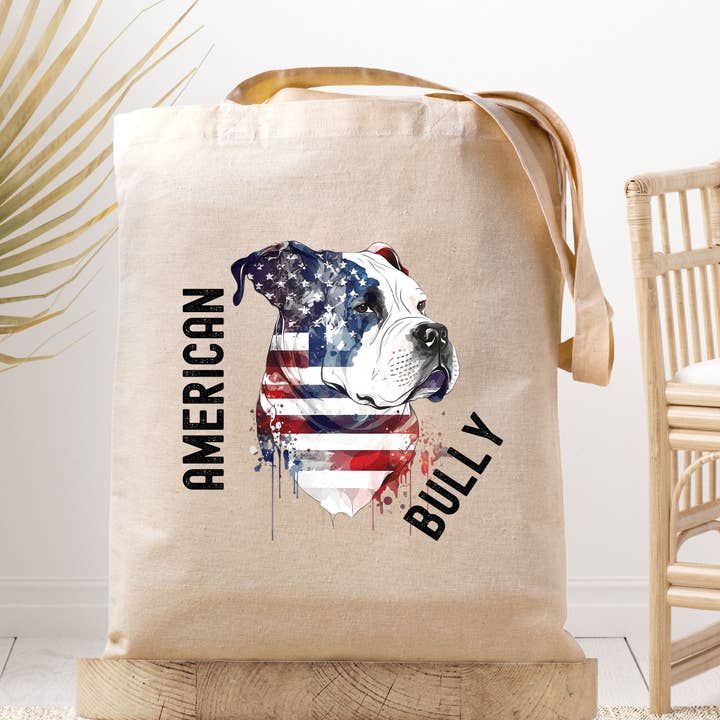 Bolso de lona American Bully - Pitbull Dog - Canine para venta al por mayor de Dark Horse Dream Designs LLC