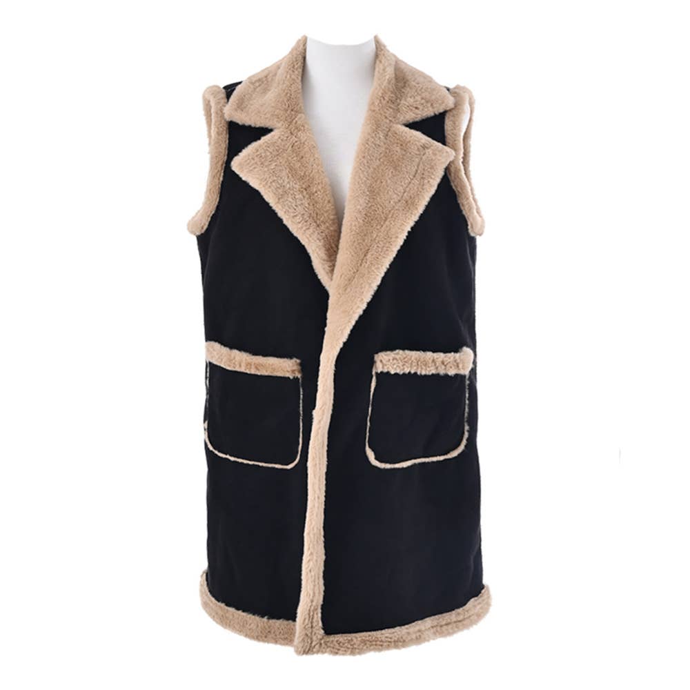 Sensibling Corp. - Vente Veste sans manches – femme - Gilet long en faux daim en forme d'ours en peluche
1