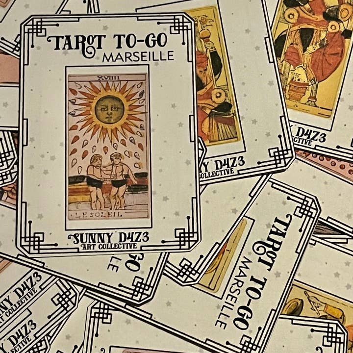 sunny d4z3 art collective - Wholesale Tarot/Oracle Card - scratchers- tarot to go white scratch off - 3 card pack - MARSEILLE
