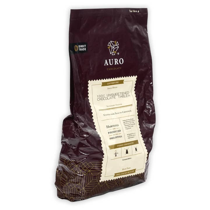 Bar & Cocoa Chocolate - Wholesale Baking Chocolate - Auro Bulk Baking Dark Chocolate Unsweetened Coins 100% 1kg1