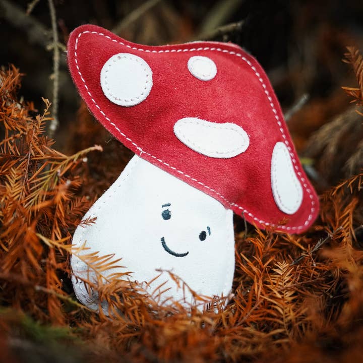 Marie the Mushroom shaped Eco Dog Toy for wholesale by Aurora Paws