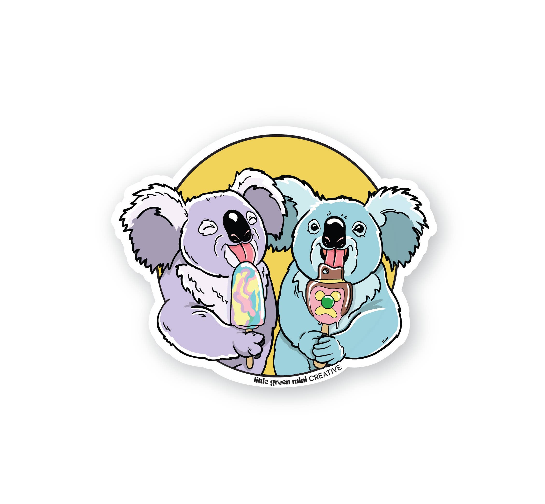 Little Green Mini Creative - Vendita all'ingrosso Adesivo - Koala con gelato | Adesivo in vinile | Australia