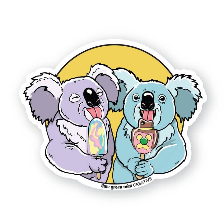 Little Green Mini Creative - Wholesale Sticker - Koalas with Ice cream | Vinyl Sticker | Australia