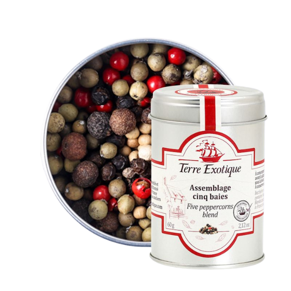 The French Farm - Wholesale Dried Spice Mix - Terre Exotique 5 Peppercorn Blend 60g0