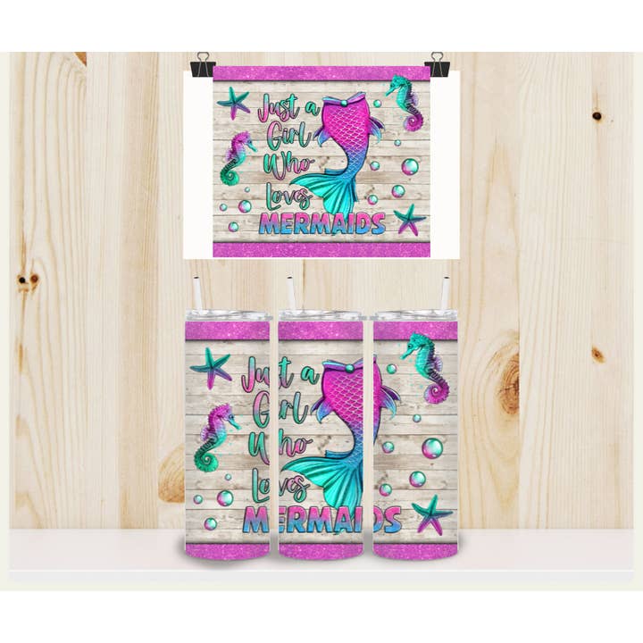 Just a Girl Who Loves Mermaids Tumbler for wholesale by Easy Teesy Shirts
