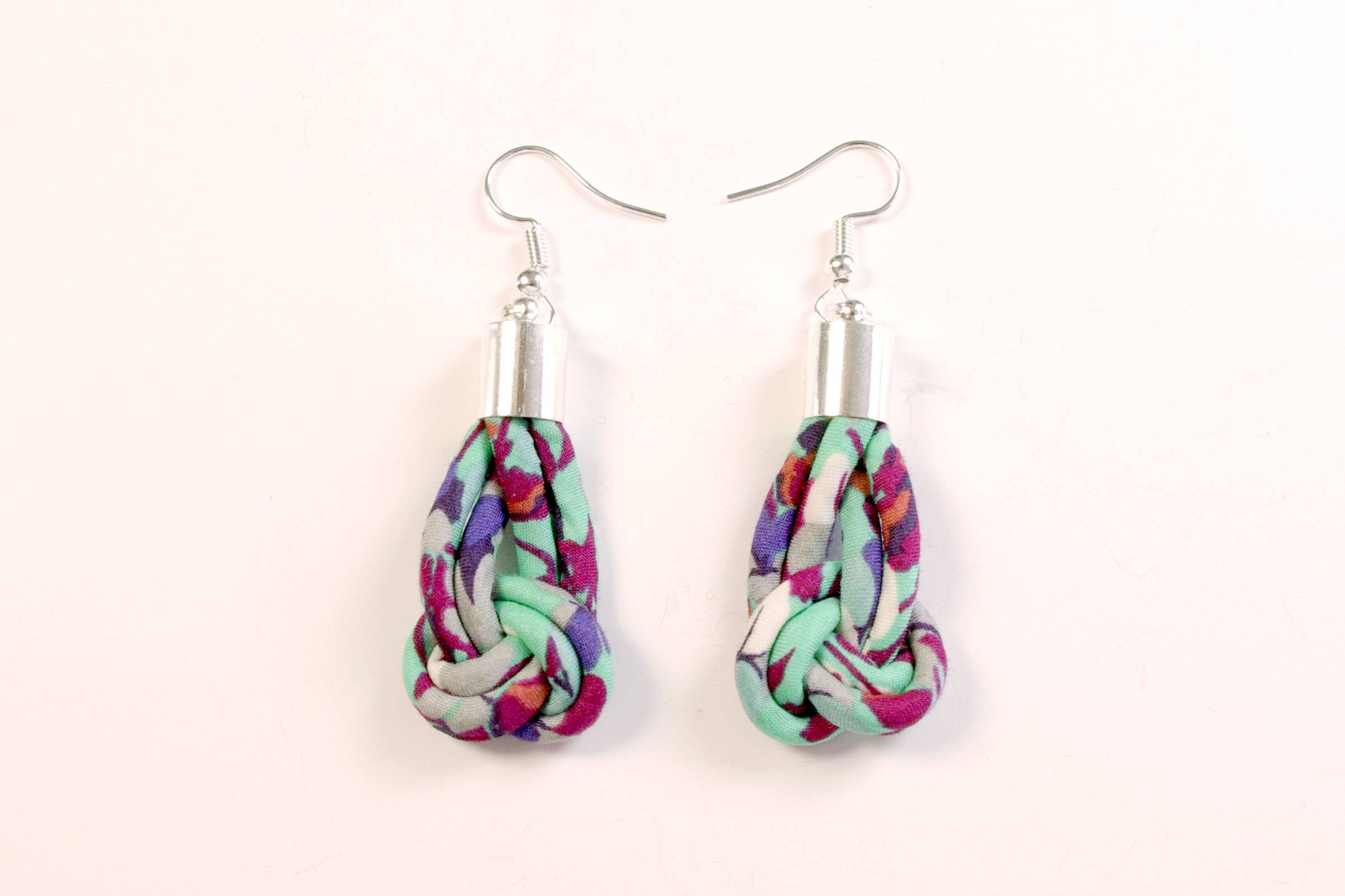 Bunny Bosworth – wholesale Dangle earrings – Liberty Print Cord Knot Earrings - Hot House Blooms1
