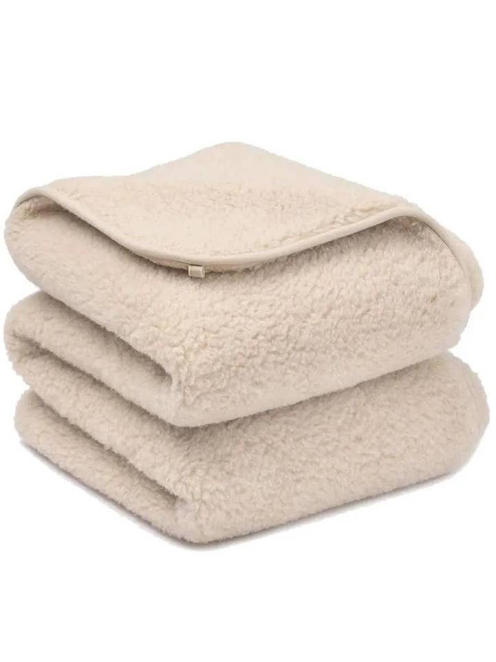 Manta berço de lã 2 camadas - 75 x 100cm - Lã Merino - Amêndoa por atacado de Lille Barn