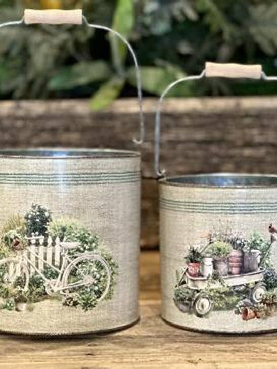 Vintage Garden Buckets (Set of 2) for wholesale by DNS Designs