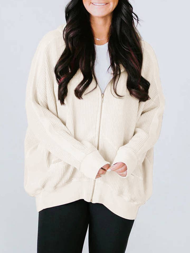 Wholesalesir - Wholesale Cardigan - Women's - Women's Casual Waffle cardigan zipper Hooded Sweater