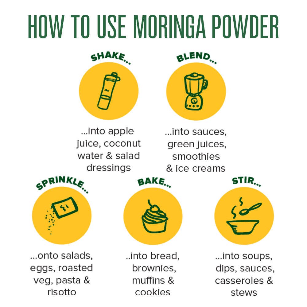 Aduna Superfoods - Wholesale Protein/Superfood Powder - Moringa Powder | Immune Function & Energy | 100g3