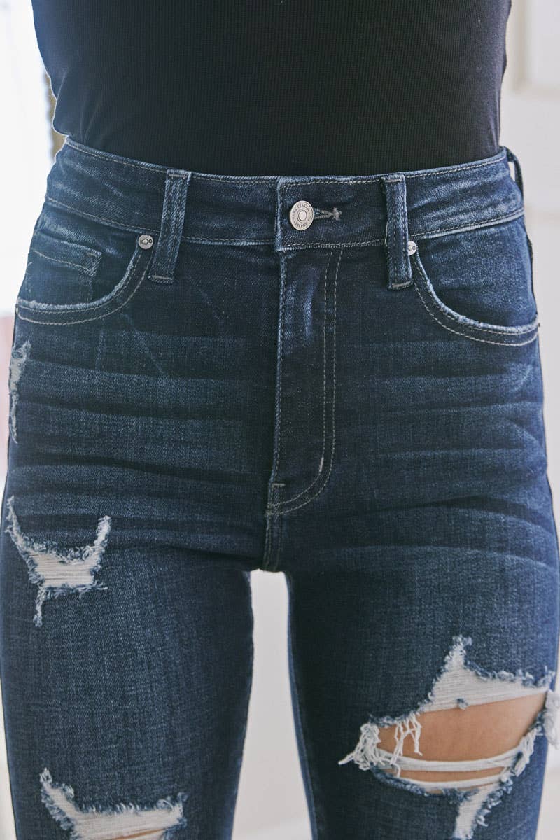 DARK HIGH RISE SUPER SKINNY-KC2509D for wholesale on Faire5