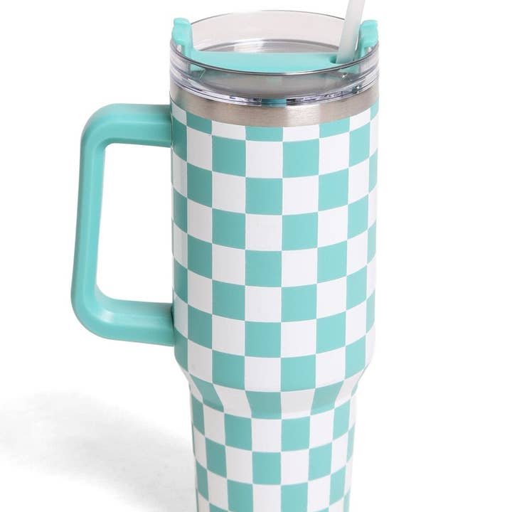 MiMi Wholesale - Vente Gourde/bouteille isotherme - Gobelet à carreaux TUM802 de 40 oz avec poignée11