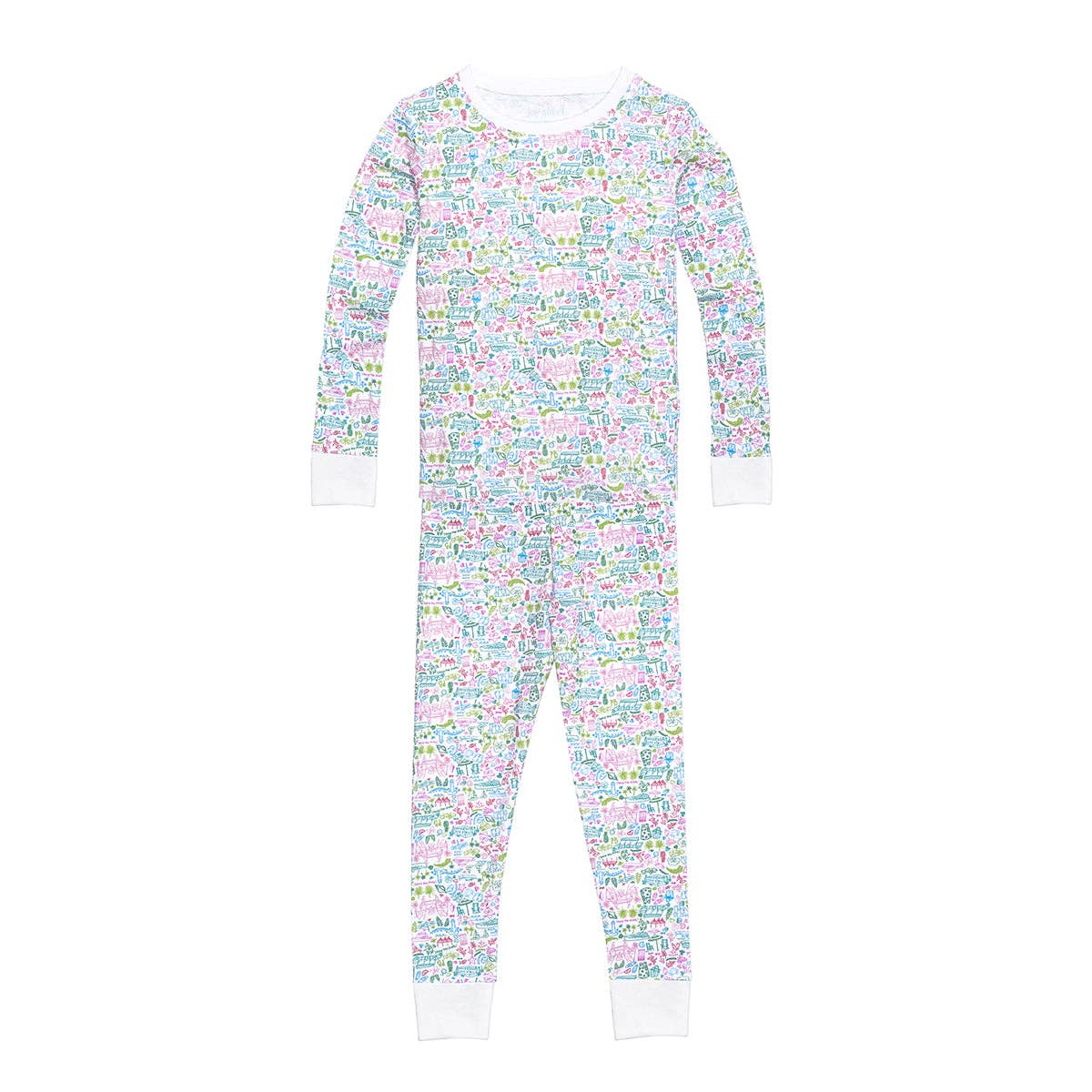 Worth Avenue Multi Palm Beach Kids Two Piece Pajamas for wholesale on Faire2