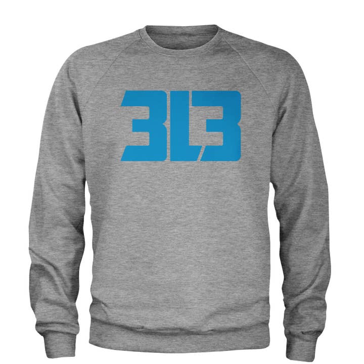 Expression Tees - Wholesale Graphic Sweatshirt - Unisex - 3L3 From The 313 Detroit Football Adult Crewneck Sweatshirt