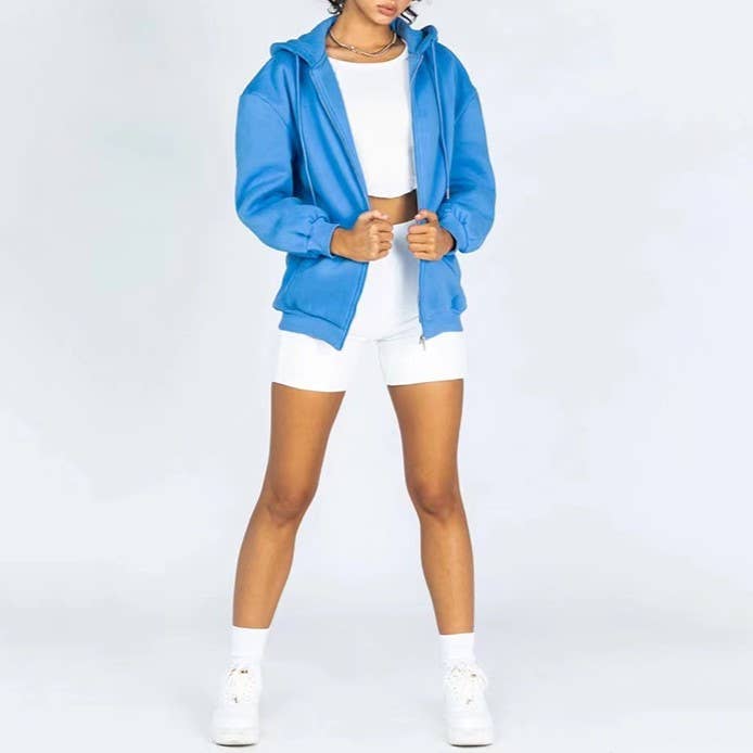 HIDDENBRAND - Wholesale Hoodie - Women's - Zip up oversized hoodie28