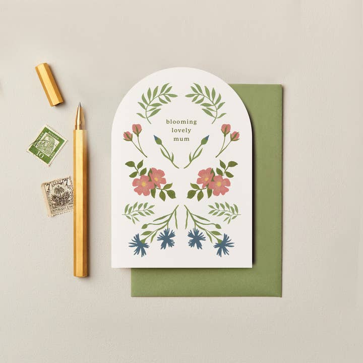 Blooming Lovely Mum Floral Arch Card for wholesale by Ink & Bloom