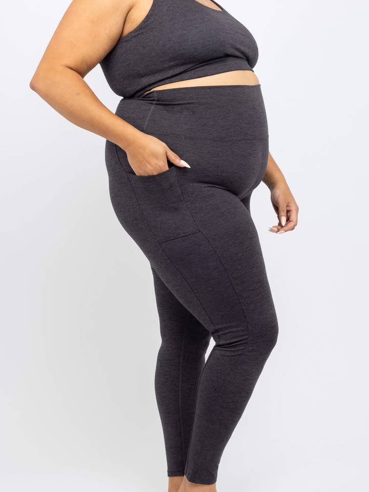 SuperSoft Pocket-Leggings - Heather Black für den Großhandel von Superfit Hero
