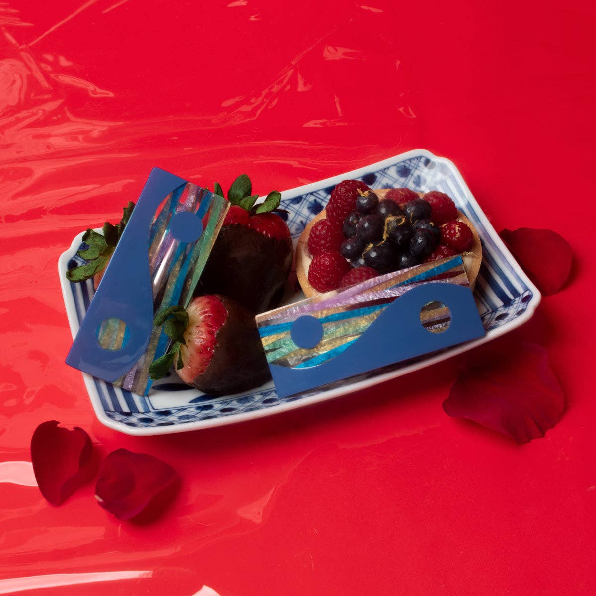 WINONA IRENE - Vente Barrette – femme - Pince à barrette française Yin Yang en acétate à rayures arc-en-ciel pour femmes1