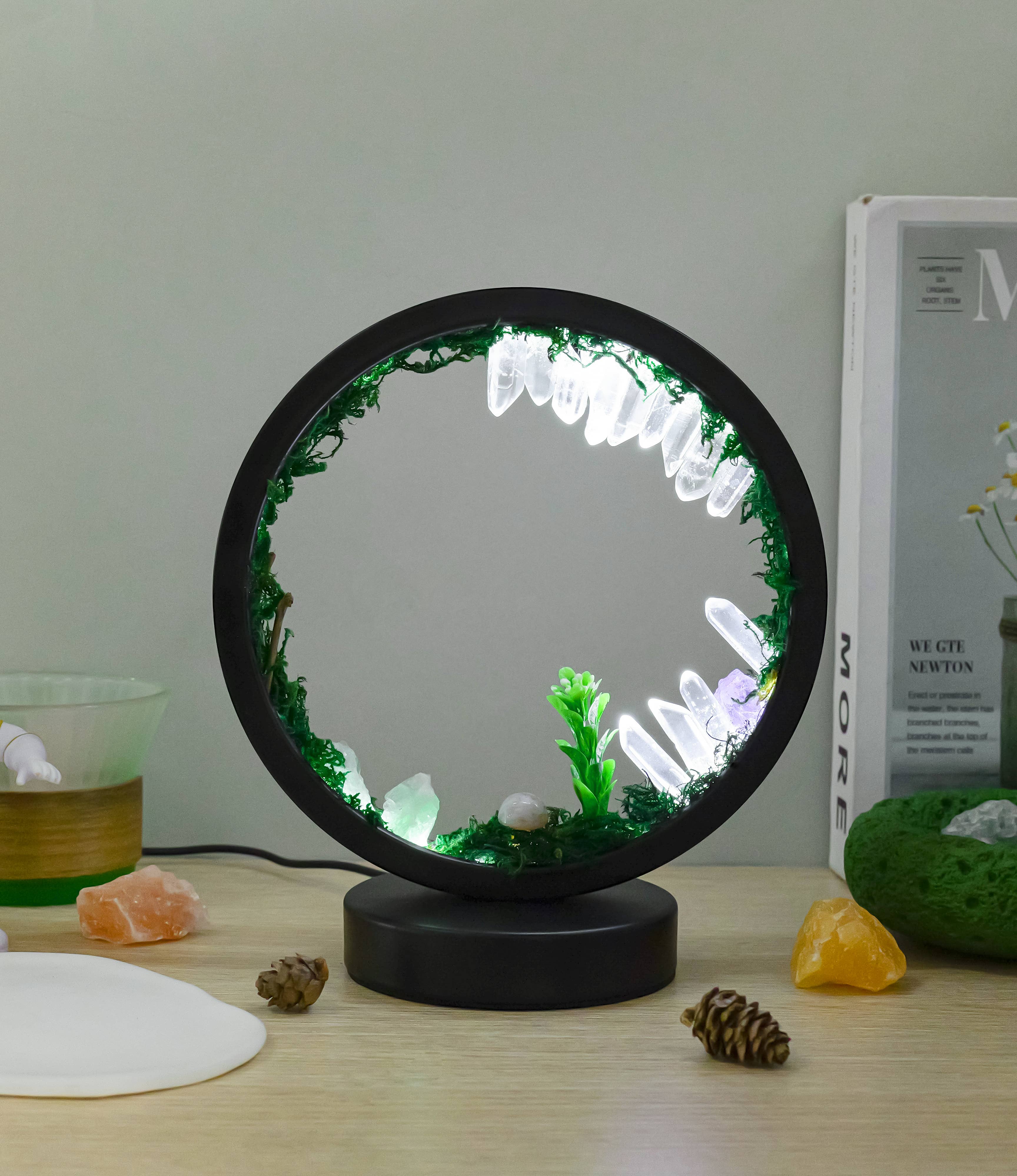 Earth's Gems BTQ - Vendita all'ingrosso Luci notturne - Lampada da Giardino Zen con Pietre Preziose Decorazione Luce Notturna di Cristallo10