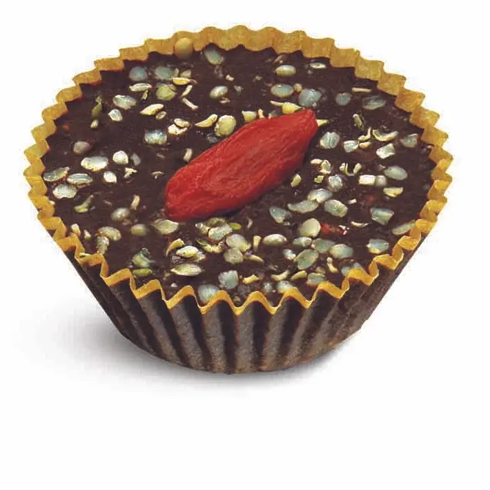 LUV Superfoods – Großhandel Süßigkeiten mit Schokoglasur – Goji Glow +500mg Maca ~ Dunkle Schokoladenbecher6