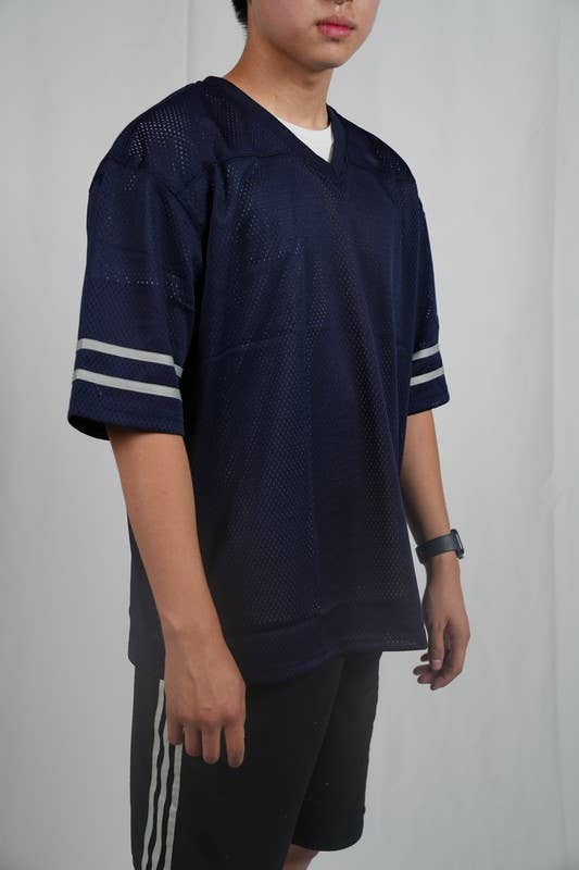 Lime Tree Clothing Inc. - Wholesale T-shirt – men's - Men’s Heavyweight Mesh Football Jersey w/ Stripe XS-2XL37