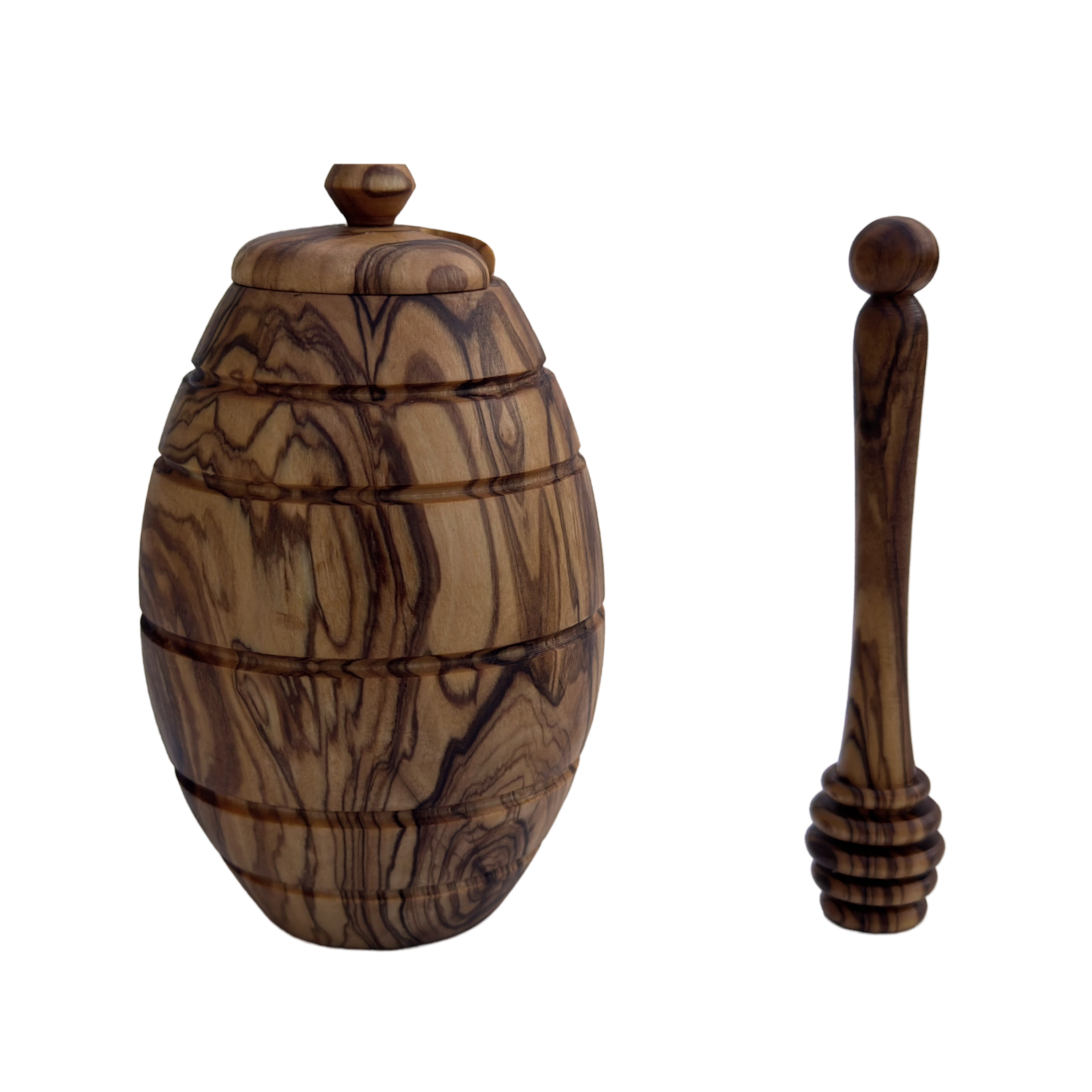 medina mood – wholesale Honungskruka – Mini honungsburk med honungssked i olivträ6