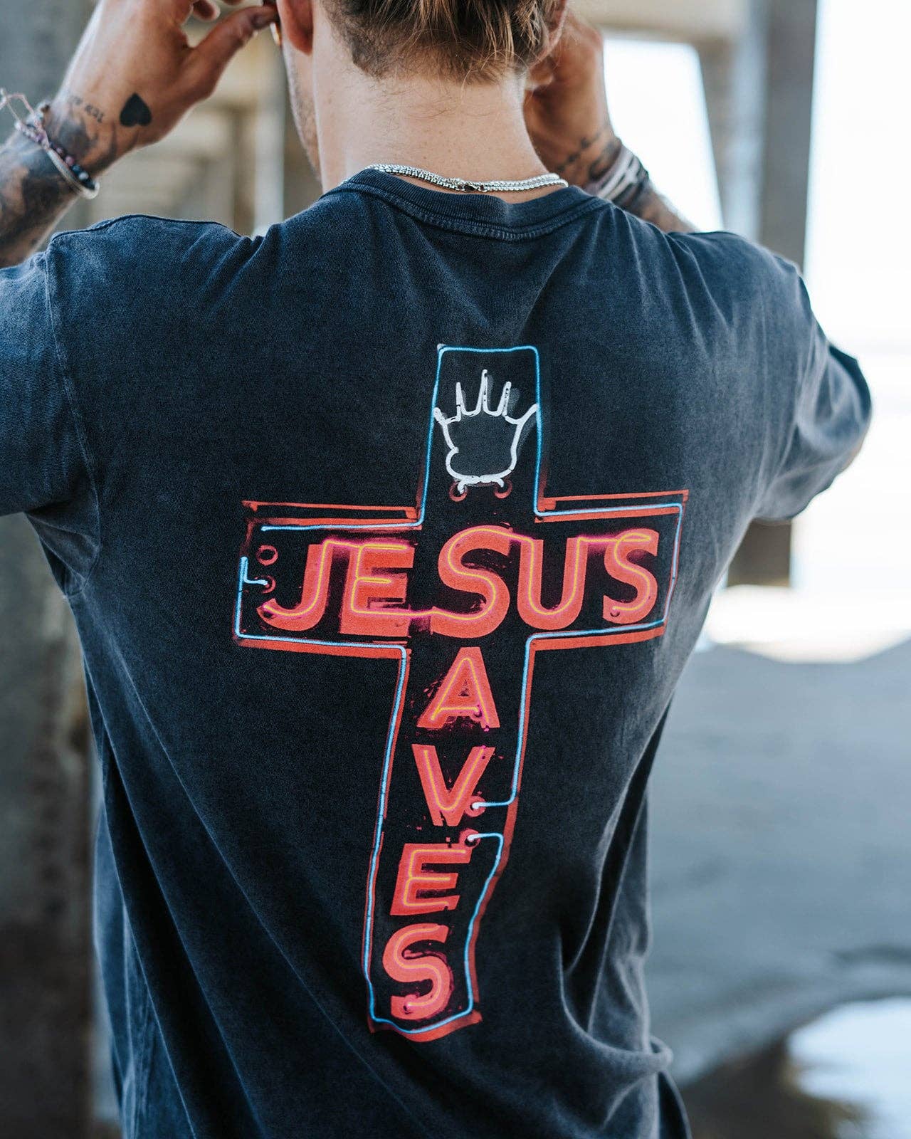 In God We Must - Wholesale Screen Printed T-Shirt - Unisex - 'Jesus Saves' Premium Tee6