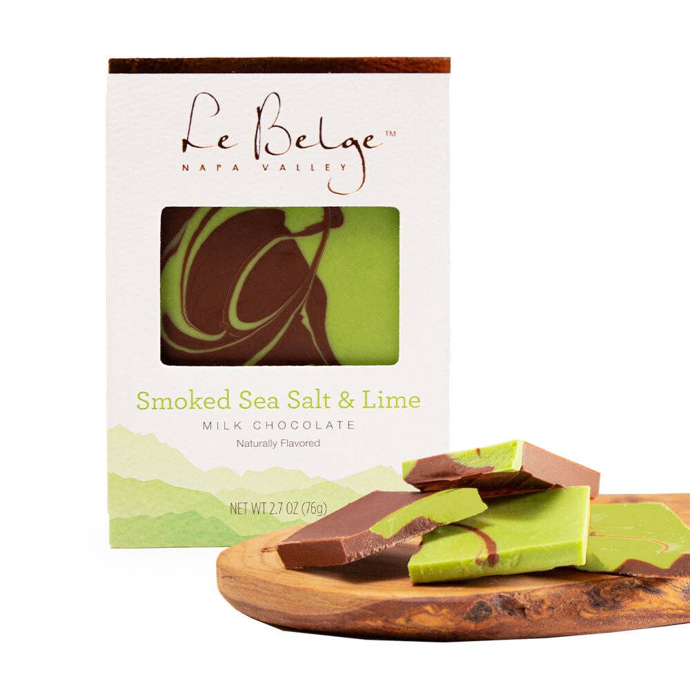 Le Belge Chocolatier, Inc - Wholesale Chocolate Bar - Color Splash | Smoked Sea Salt & Lime Milk Chocolate Bar2