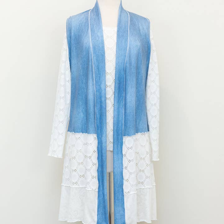 Denim Mixed Vest for wholesale by Vine Street Apparel