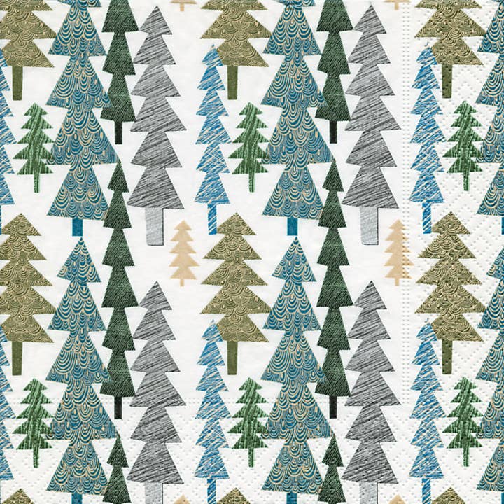 Paper Lunch Napkins 20ct Structured Trees Christmas for wholesale by Boston International