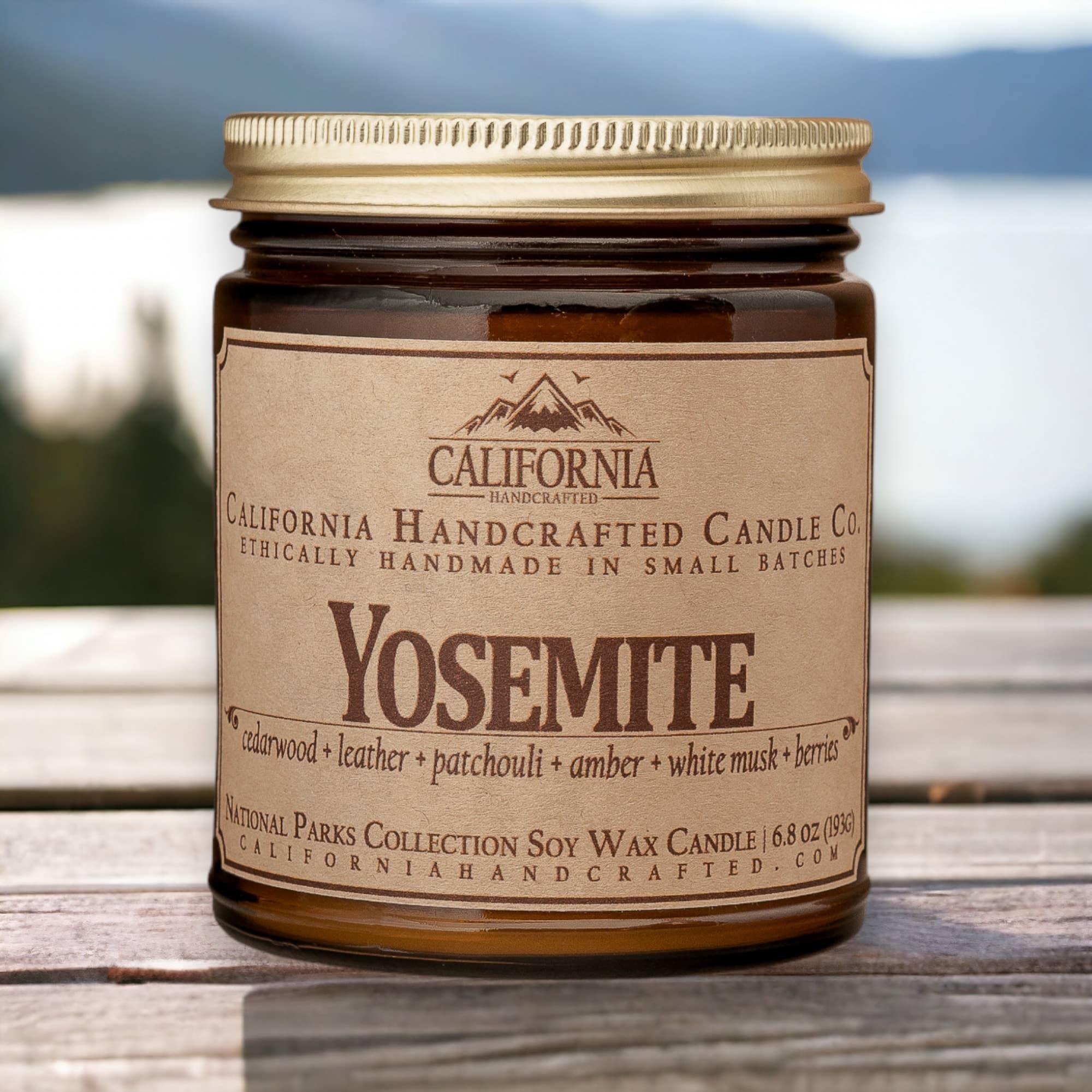 California Handcrafted – Großhandel Kerze im Glas / gefüllte Kerze – Yosemite-Nationalpark-Kokos-Aprikosen-Glaskerze4