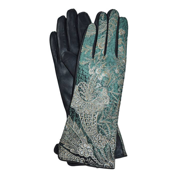 Kehlani Metallic Leather Gloves O/S MED for wholesale by Dupatta Designs