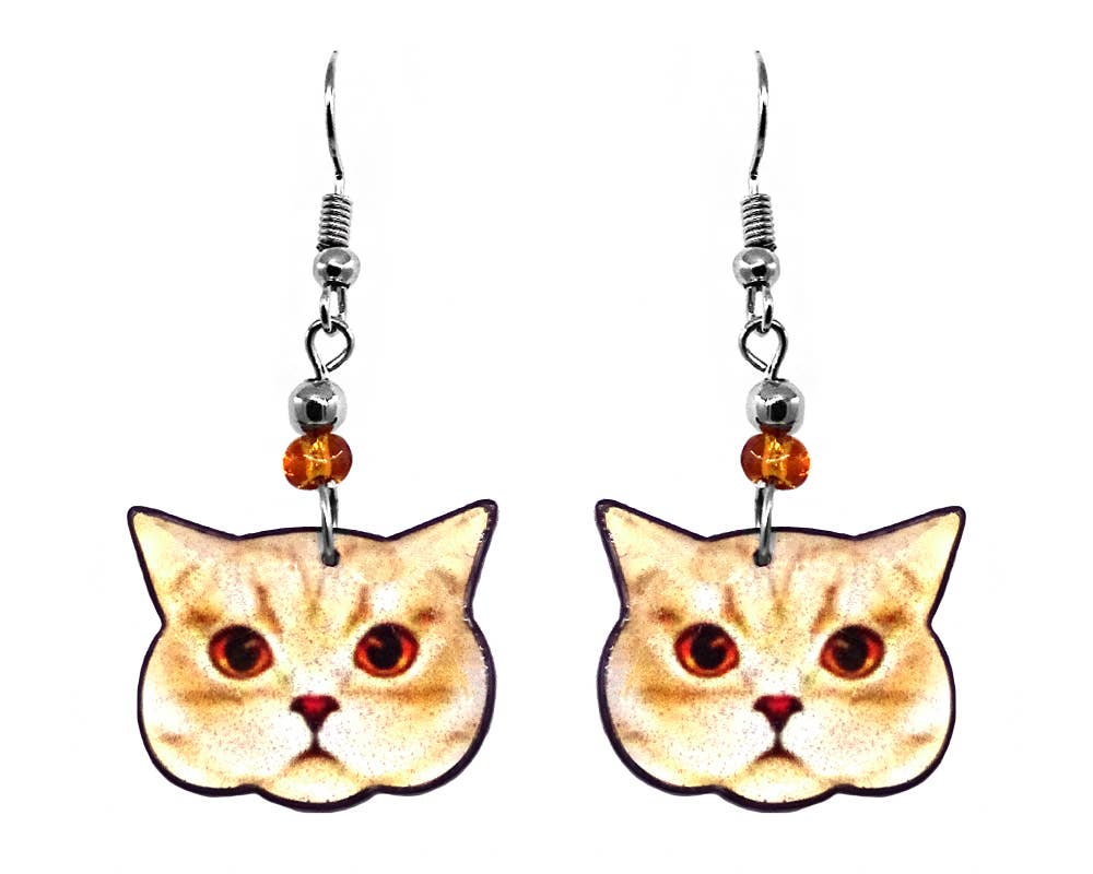 Pichincha - Wholesale Dangle Earrings - Acrylic Cat Face Pet Dangle Earrings8