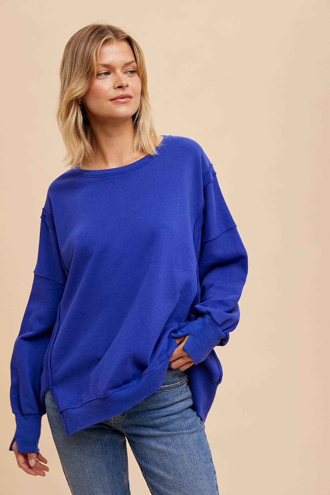 In Loom – Großhandel Sweatshirt – Damen – ÜBERGROSSER, GEWASCHENER PULLOVER 2